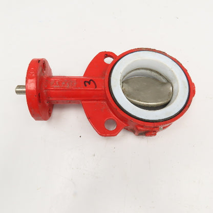 Bray 3" Wafer Mount Butterfly Valve PTFE Lined