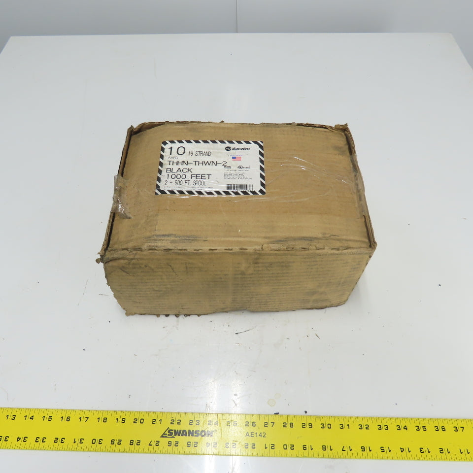 Alanwire 10AWG 19-Strand THHN-THWN-2 Black Wire 100' L