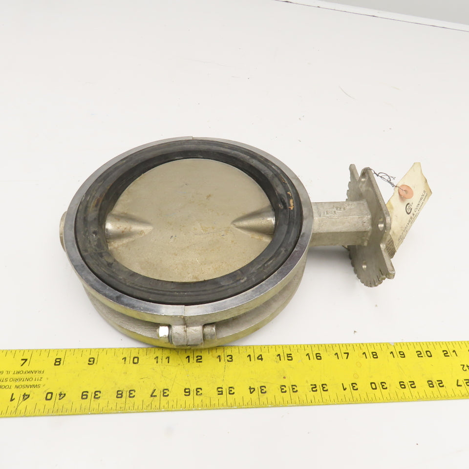 ABZ 6" Stainless Steel Wafer Butterfly Valve FDA Buna Seat