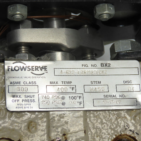 Flowserve 4-BX2-L3811A1V0NZ BX2 4" Butterfly Valve ASME 300 Stem H450 Disk D4