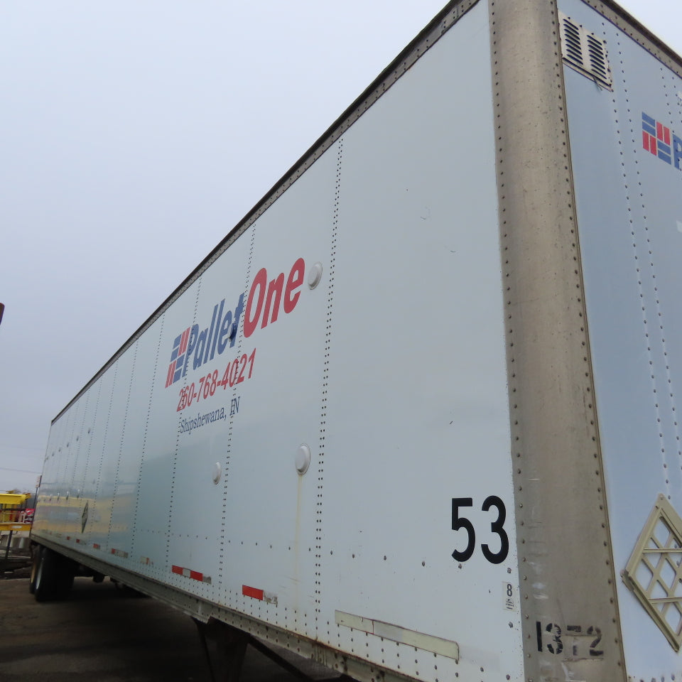 Wabash 1998 53' Tandem Axle Semi Trailer Van Storage 101"W x 110" Tall