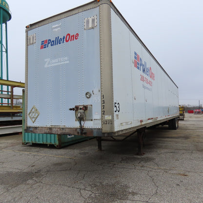 Wabash 1998 53' Tandem Axle Semi Trailer Van Storage 101"W x 110" Tall