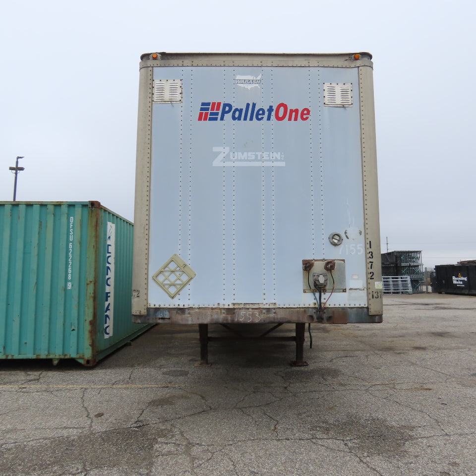Wabash 1998 53' Tandem Axle Semi Trailer Van Storage 101"W x 110" Tall