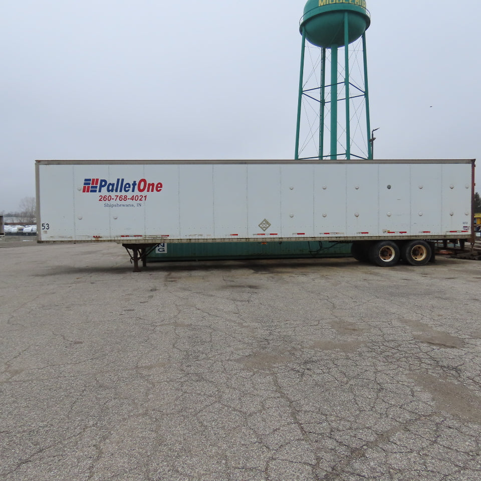 Wabash 1998 53' Tandem Axle Semi Trailer Van Storage 101"W x 110" Tall