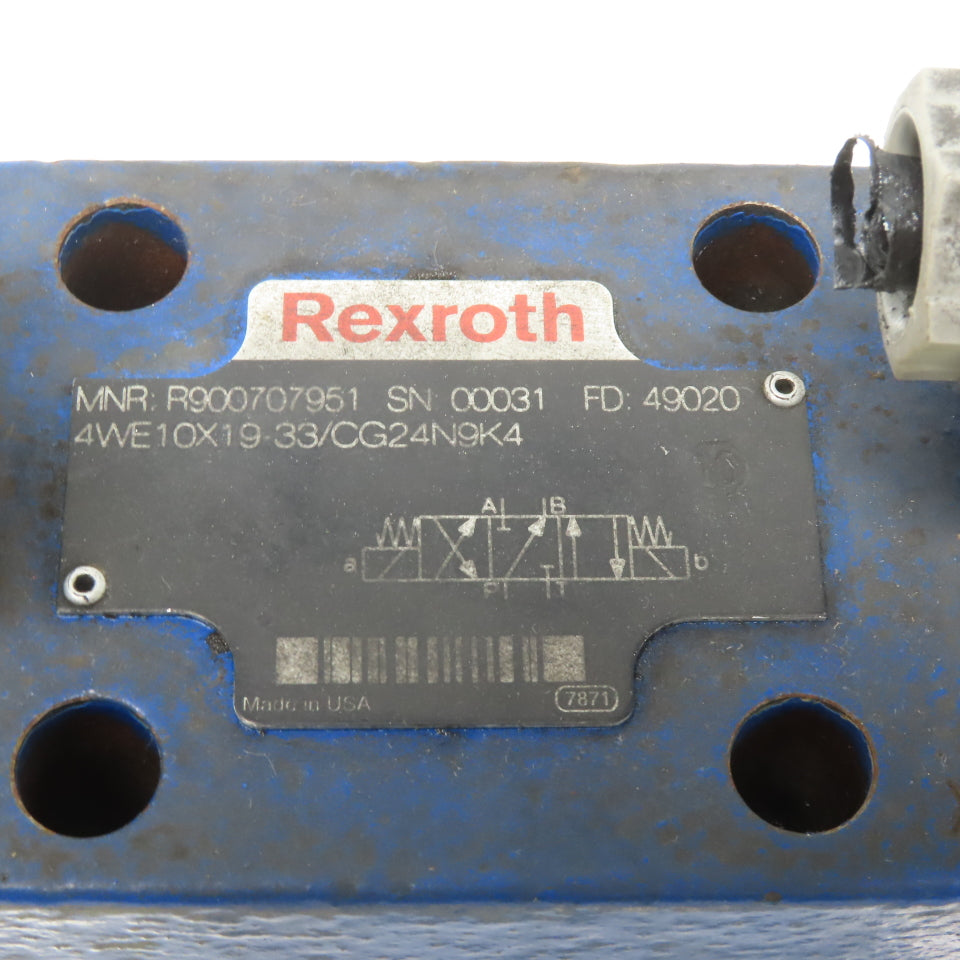 Rexroth MNR R900707951 Double Acting Directional Hydraulic Valve 24V Coils