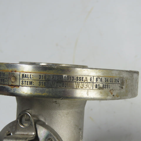 Velan W330 Ball Valve CF8M Seat MPTFE 720PSIG 316 Ball Stem