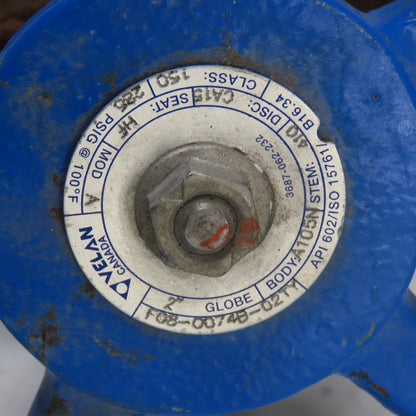 Velan F08-0074B-02TY 2" Globe Valve Class 150 Body A105N Stem 410 225PSIG
