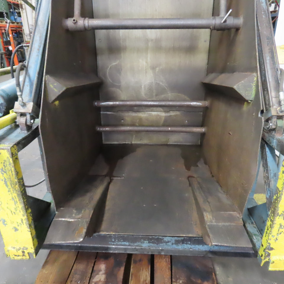Custom Made 35.5" x 42 Deep Hydraulic Box Crate Bulk Material Tote Dumper 3PH