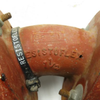 Resistoflex 1-1/2" Cast Iron Flanged Elbow 45° TFE Liner