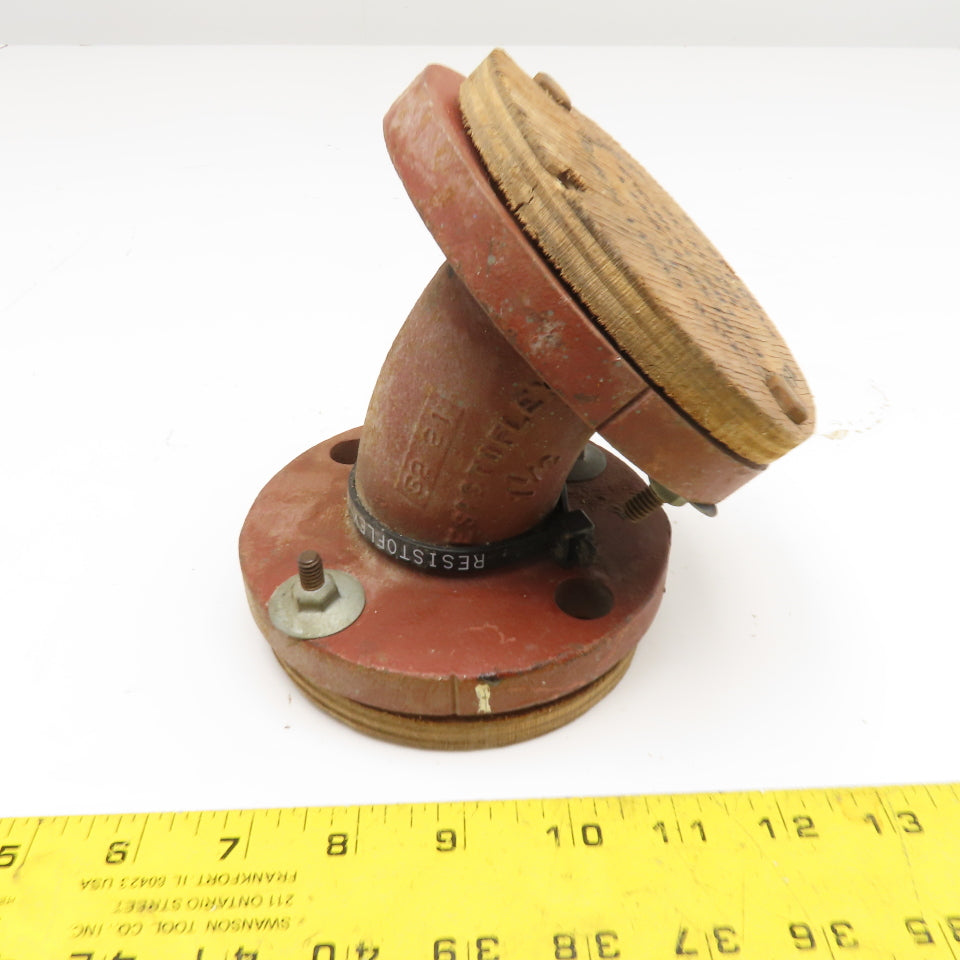 Resistoflex 1-1/2" Cast Iron Flanged Elbow 45° TFE Liner