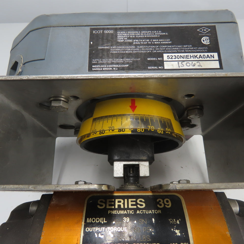Westlock 5230NIEHKA0AN Icot 5000 Valve Positioner 18-24VDC W/ 15H39SNR6 Actuator