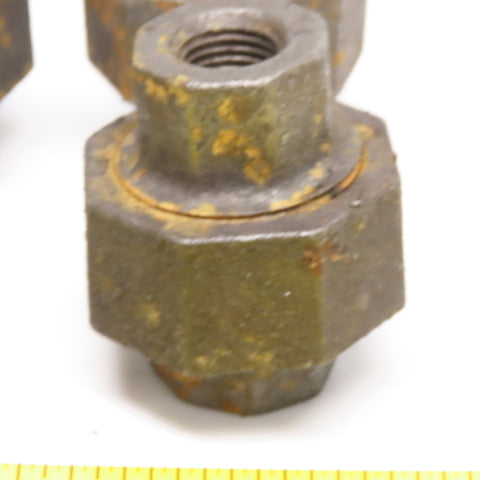Grinnell Union 1/4" NPT Class 150 Black Pipe Malleable Iron Fitting Lot of 6