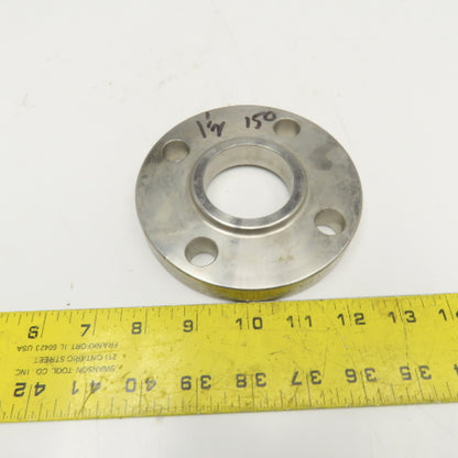 Echjay 1-1/2" Raised Face 150 Stainless Steel Butt Weld Flange F304/L B16.5