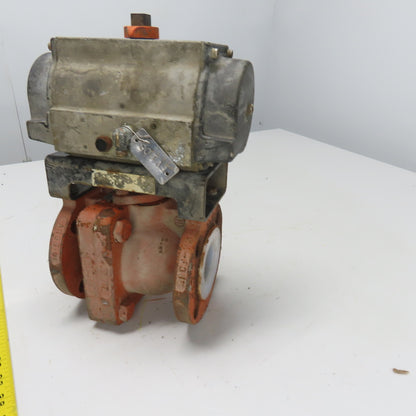Bettis RPB1000-S* 120PSI Pneumatic Actuator Valve 2" DI/PFA CD4MCu/PFA