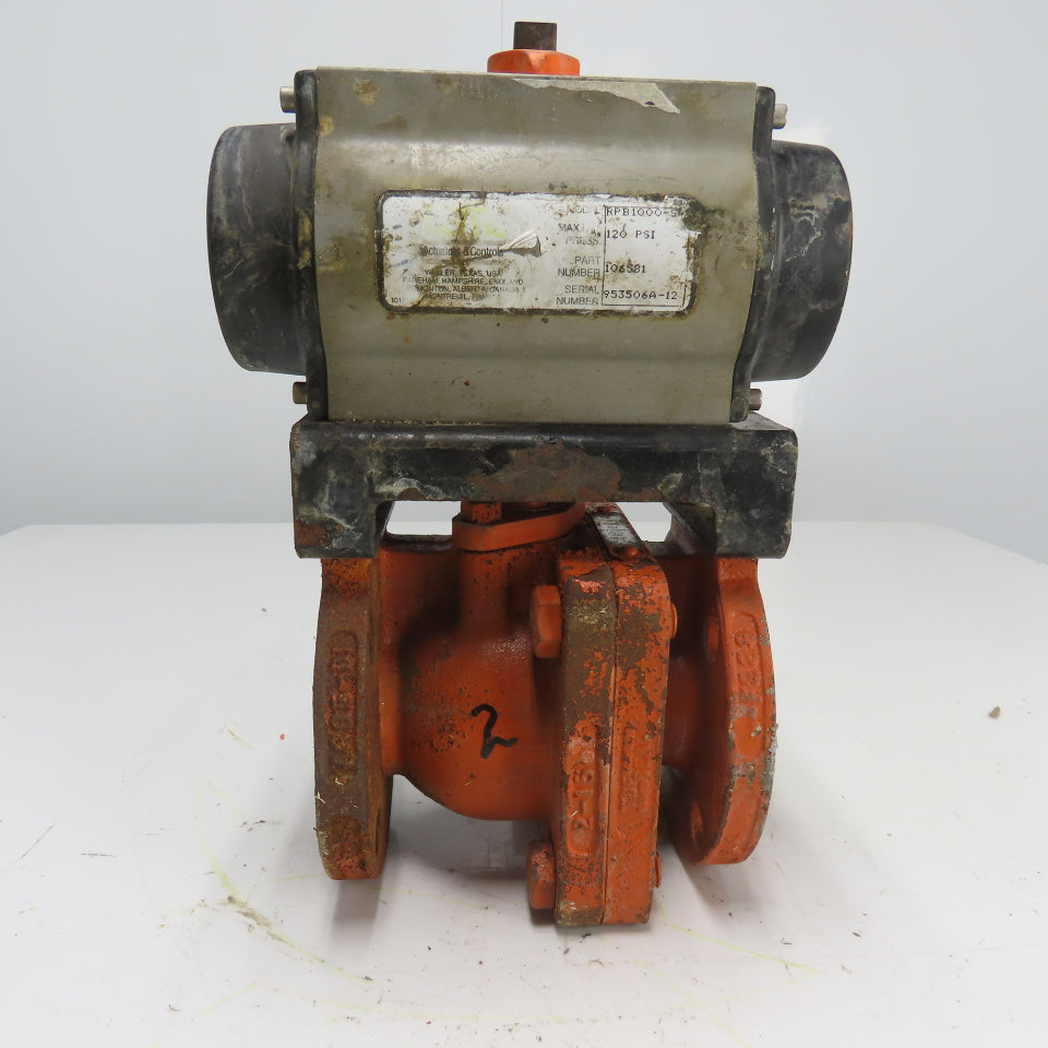 Bettis RPB1000-S* 120PSI Pneumatic Actuator Valve 2" DI/PFA CD4MCu/PFA