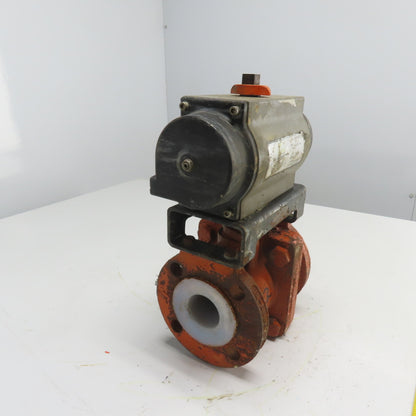 Bettis RPB1000-S* 120PSI Pneumatic Actuator Valve 2" DI/PFA CD4MCu/PFA