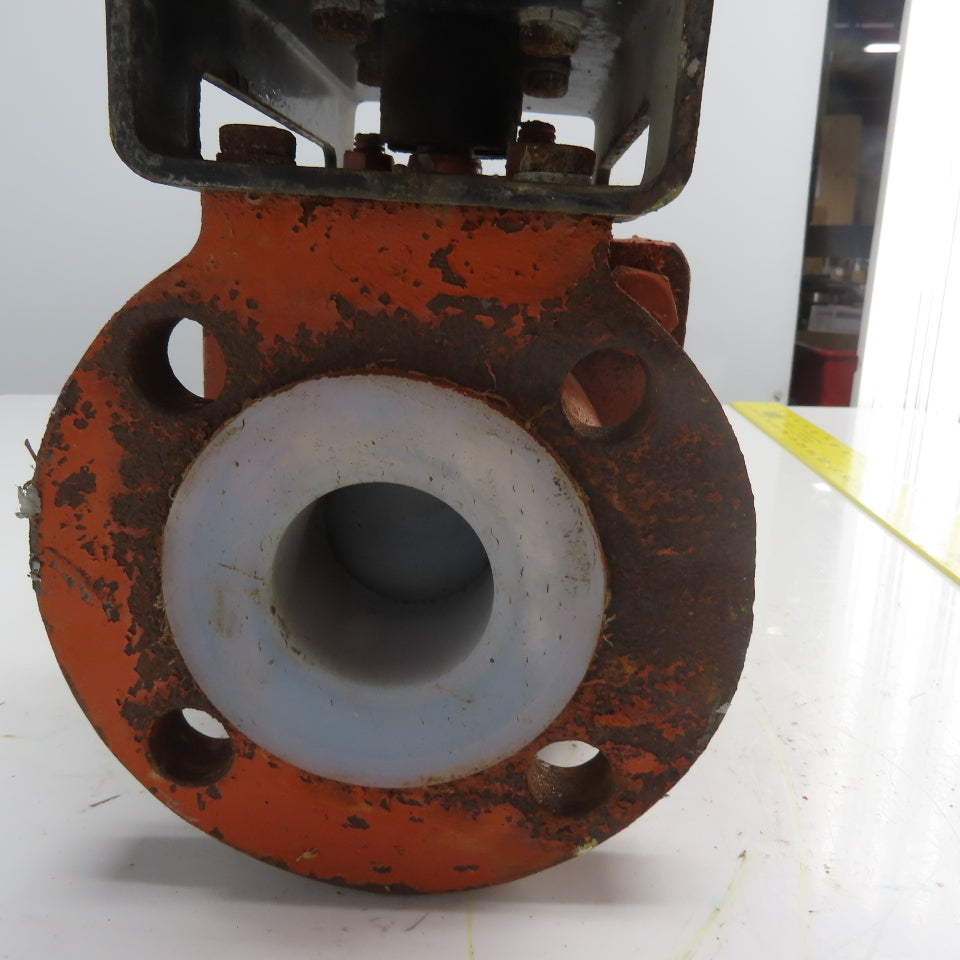 Bettis RPB1000-S* 120PSI Pneumatic Actuator Valve 2" DI/PFA CD4MCu/PFA