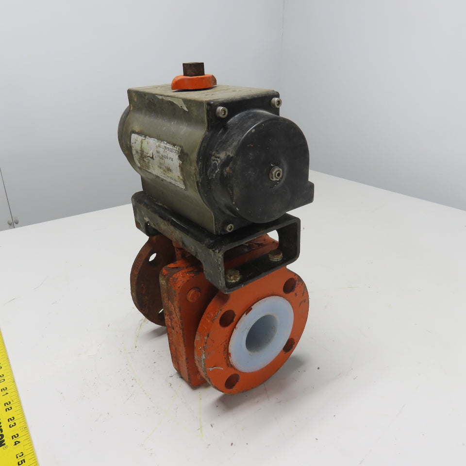 Bettis RPB1000-S* 120PSI Pneumatic Actuator Valve 2" DI/PFA CD4MCu/PFA