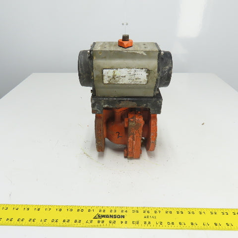 Bettis RPB1000-S* 120PSI Pneumatic Actuator Valve 2" DI/PFA CD4MCu/PFA