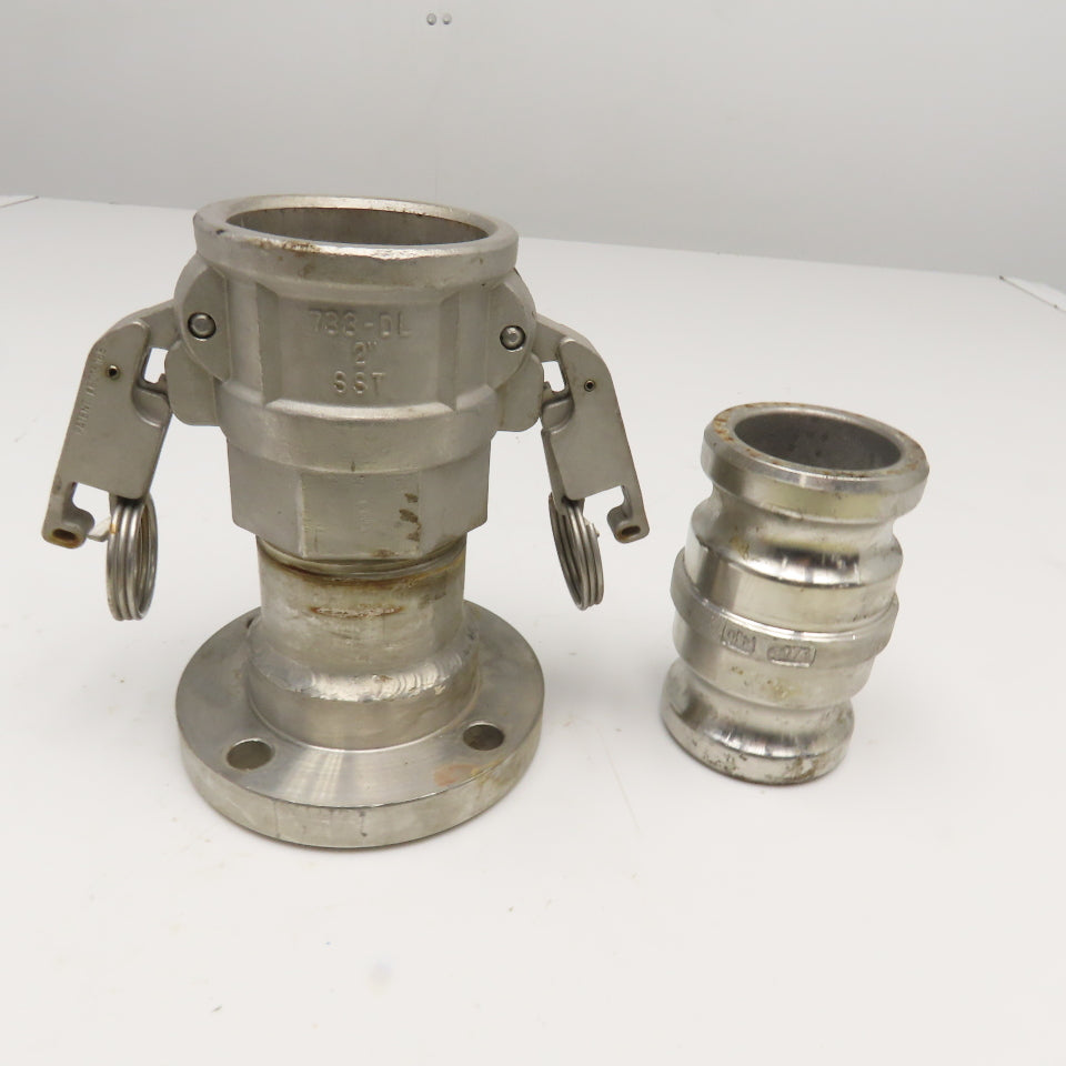 Autolok 733-DL 1-1/2" Flange Mount Stainless Steel Quick Clamp Camlock Assembly