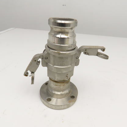Autolok 733-DL 1-1/2" Flange Mount Stainless Steel Quick Clamp Camlock Assembly