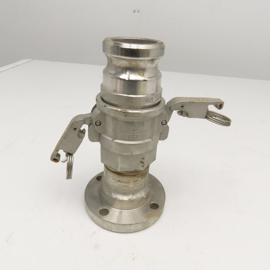 Autolok 733-DL 1-1/2" Flange Mount Stainless Steel Quick Clamp Camlock Assembly