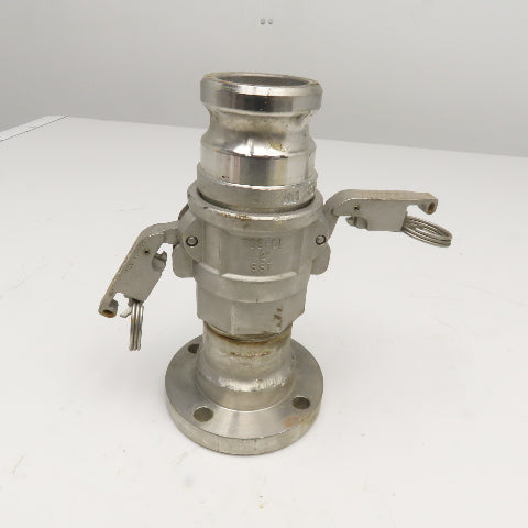Autolok 733-DL 1-1/2" Flange Mount Stainless Steel Quick Clamp Camlock Assembly