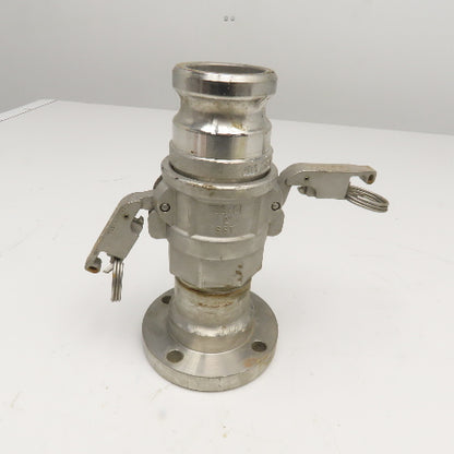 Autolok 733-DL 1-1/2" Flange Mount Stainless Steel Quick Clamp Camlock Assembly