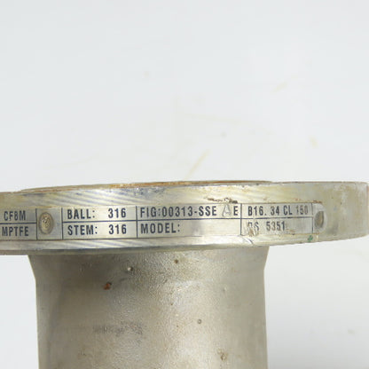 Velan 1-1/2" Ball Valve CF8M Seat MPTFE 720PSIG 316 Ball Stem 00313-SSEAE