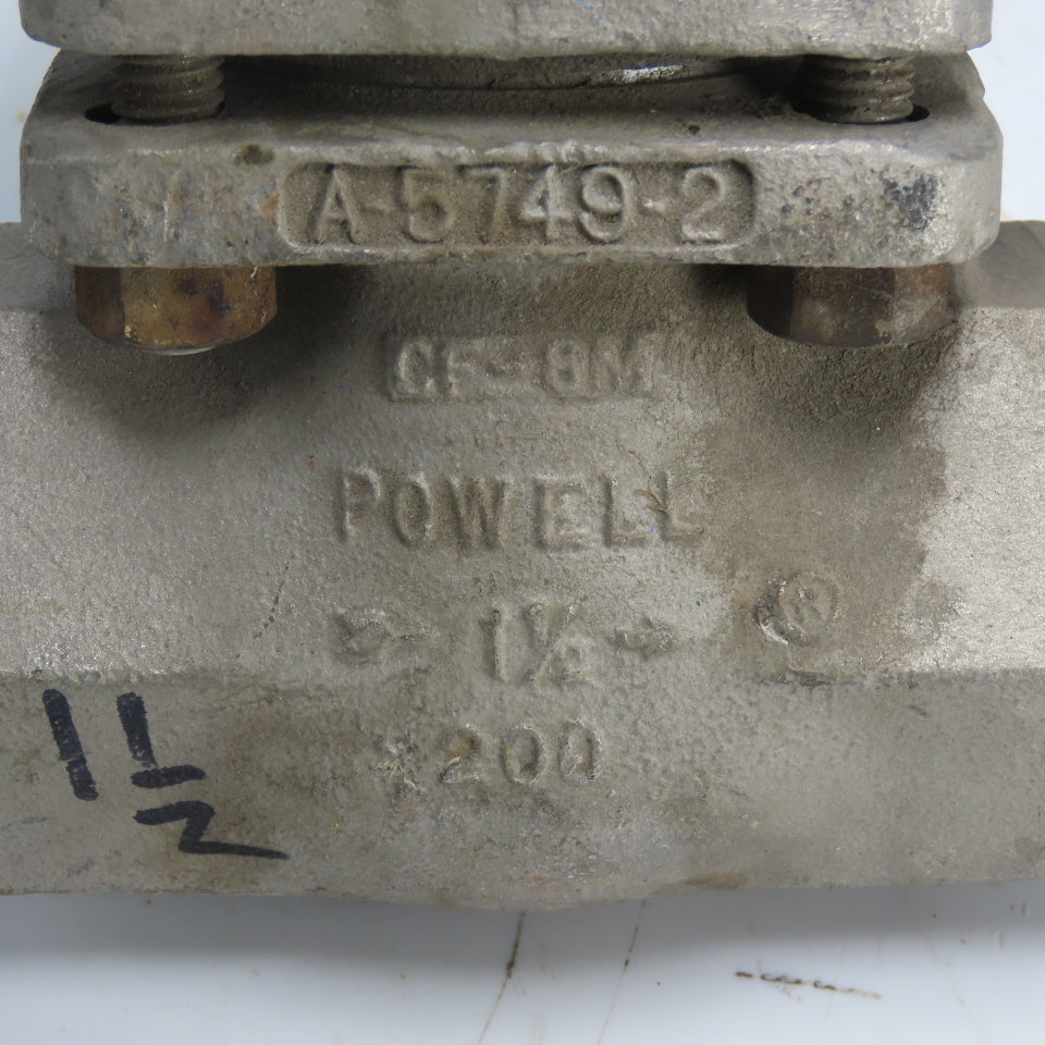 Powell A-5749-2 1-1/2" Flanged Stainless Steel Globe Valve CF8M