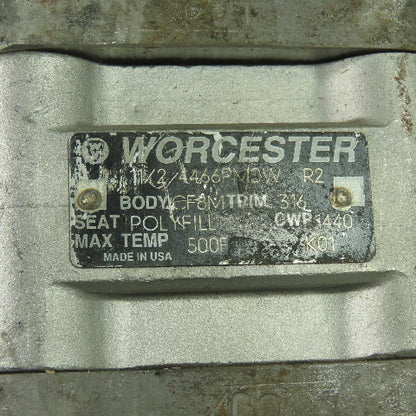 Worcester 4466PMSW 1-1/2" Ball valve CF8M Trim 316 Seat Polyfill CWP1440
