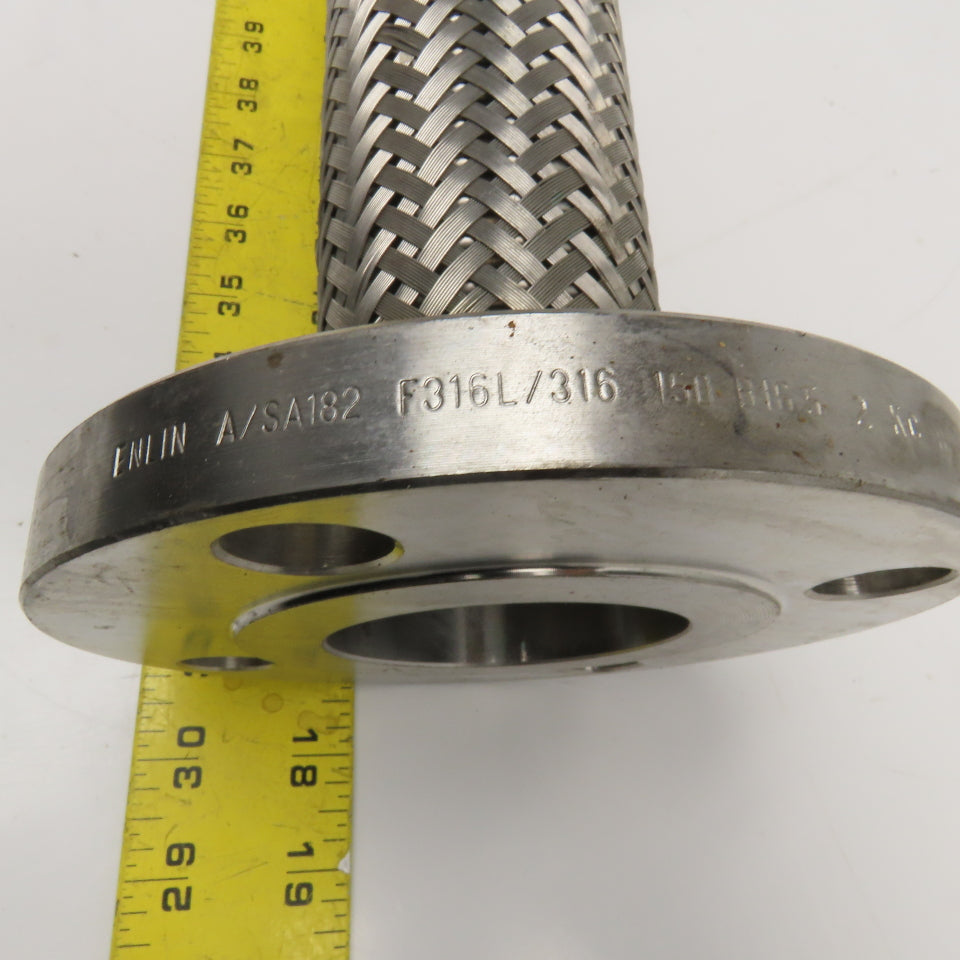 2-1/2" x 2" Flange Flexible Braided Stainless Steel Adaptor Union 12"