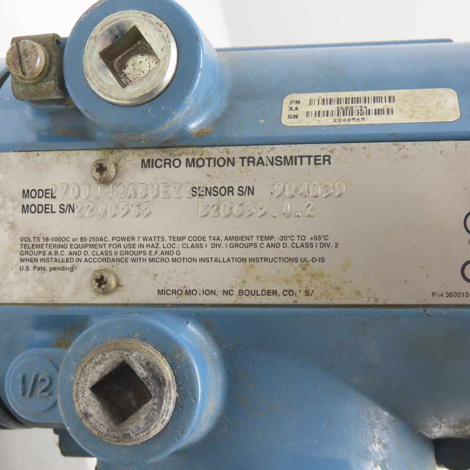 Micro Motion T050T613SCAUEZZZZ 2700111ABUEZZZ Mass Flow Sensor & Transmitter