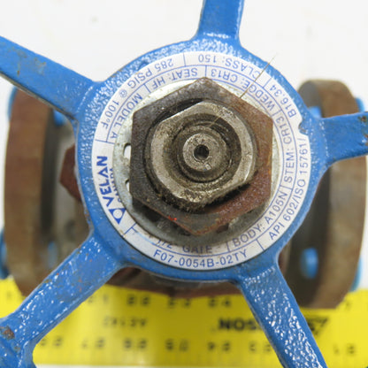 Velan F07-0054B-02TY Model A 1-1/2" Gate Valve CR13 A105N Class 150 285PSIG