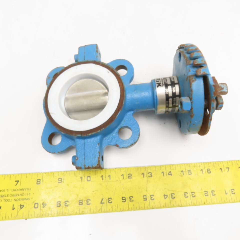 DeZurik 9135553 2" Lug Mount Butterfly Valve PTFE Lined 250°F No Handle