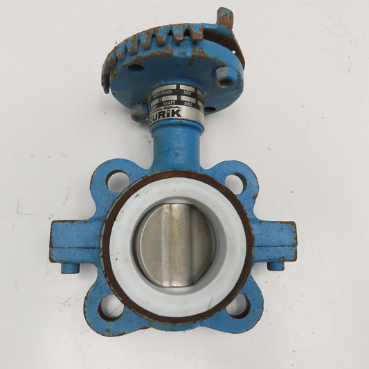 DeZurik 9135553 2" Lug Mount Butterfly Valve PTFE Lined 250°F No Handle