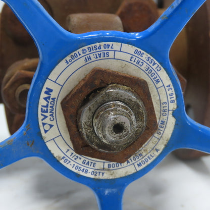Velan F07-1054B-02TY 1-1/2" Gate Valve A105N 740PSIG Class 300 Seat HF