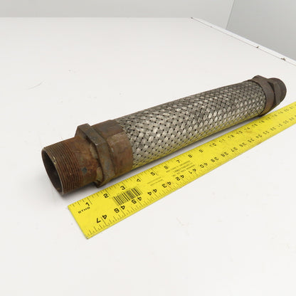 2" NPT Male Stainless Steel Braided Flexible Hose Expansion Joint 19-1/4"