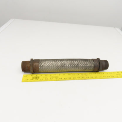2" NPT Male Stainless Steel Braided Flexible Hose Expansion Joint 19-1/4"