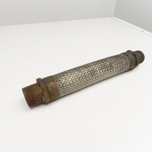 2" NPT Male Stainless Steel Braided Flexible Hose Expansion Joint 19-1/4"