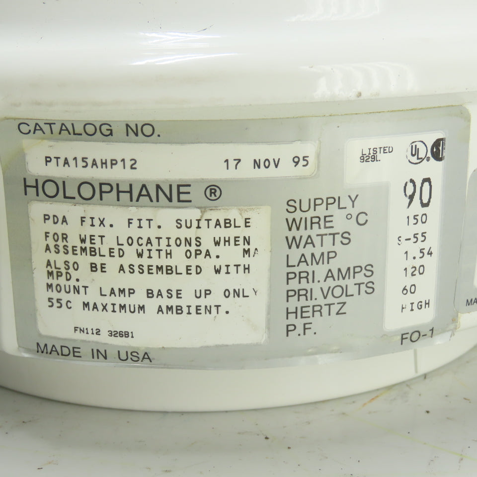 Holophane PTA15AHP12 Hazardous Location Lamp Base Fixture