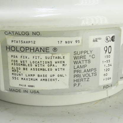 Holophane PTA15AHP12 Hazardous Location Lamp Base Fixture