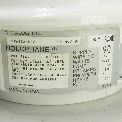 Holophane PTA15AHP12 Hazardous Location Lamp Base Fixture