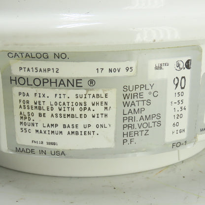 Holophane PTA15AHP12 Hazardous Location Lamp Base Fixture