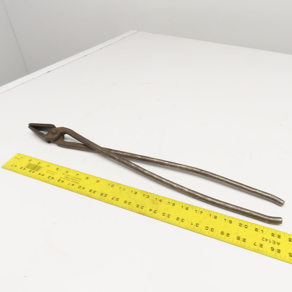 Warren-Teed 24" Vintage Flat Jaw Blacksmith Foundry Tongs