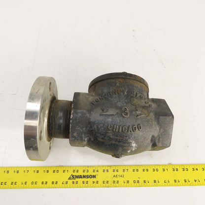 Pokorney 3300 3" NPT Ductile Iron Vacuum Check Valve W/ Stainless Adapter