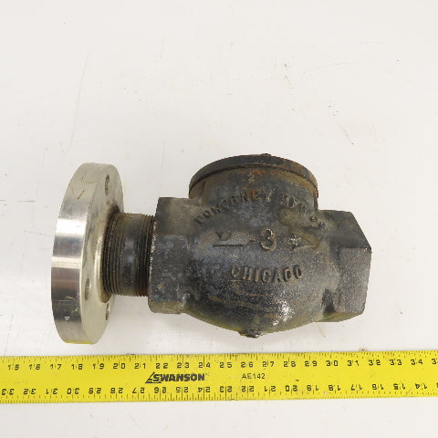 Pokorney 3300 3" NPT Ductile Iron Vacuum Check Valve W/ Stainless Adapter