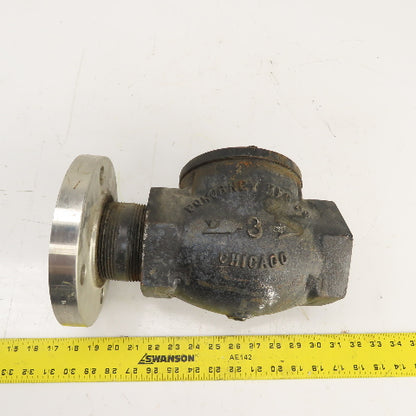 Pokorney 3300 3" NPT Ductile Iron Vacuum Check Valve W/ Stainless Adapter