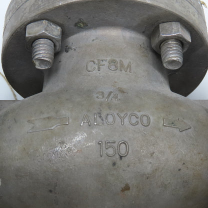 Aloyco Fig 377 3/4" Stainless Steel Flange Mount Swing Check Valve #150