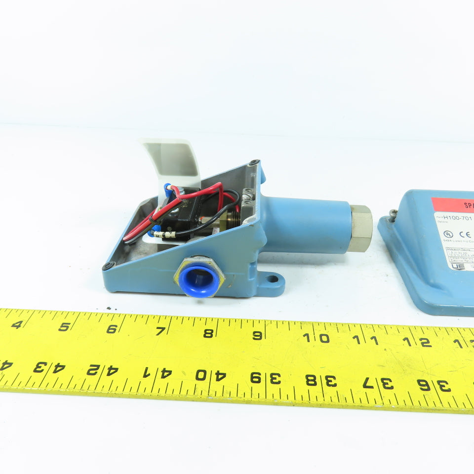 United Electric H100-701 Pressure Switch 1.5-30 PSI 15A 480VAC USA Made